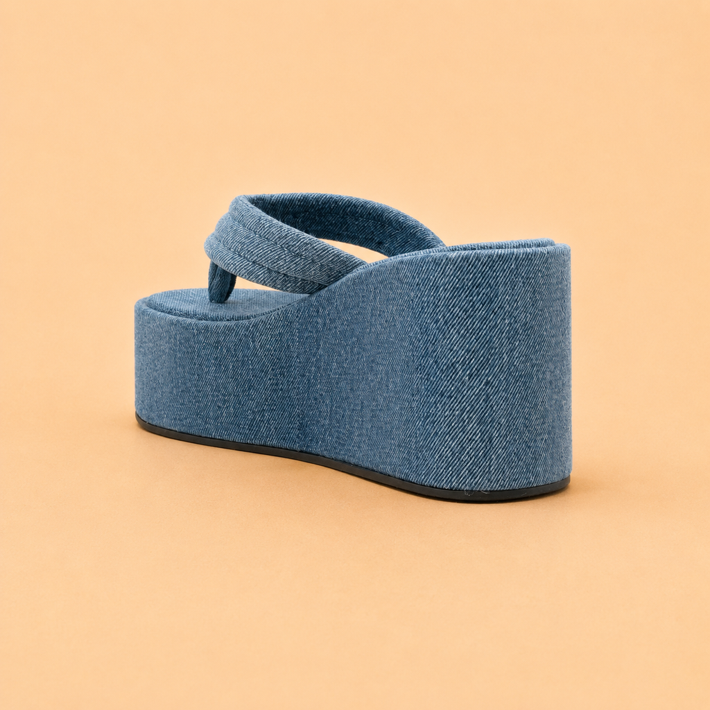 COPERNI Denim Branded Wedge Sandal