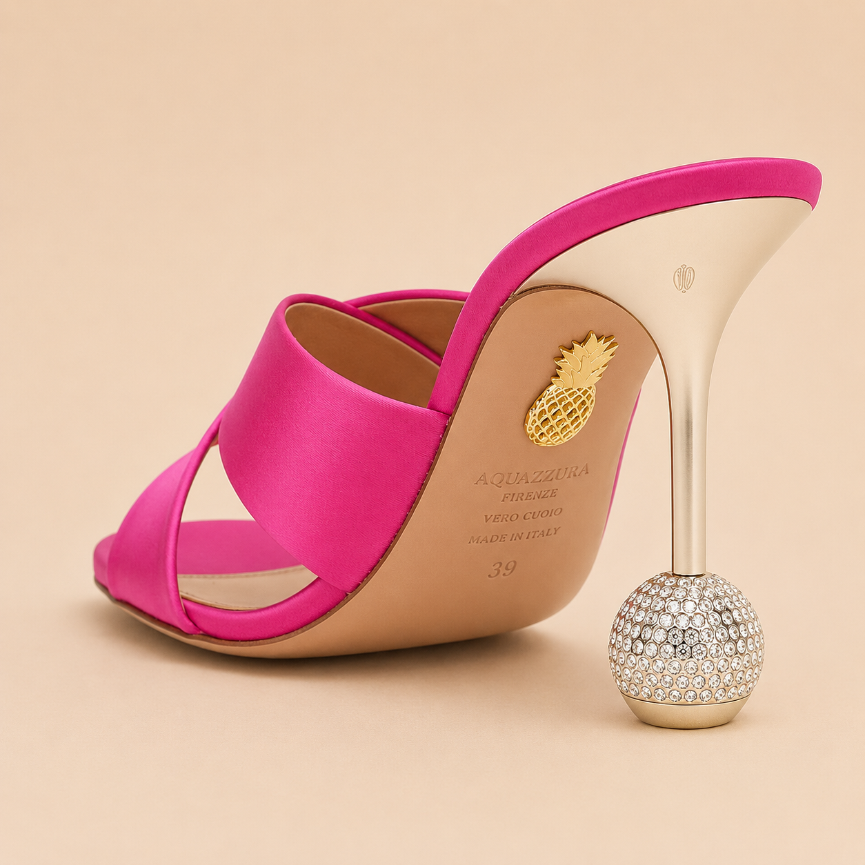 AQUAZZURA Yes Darling Mule 95 Fushia