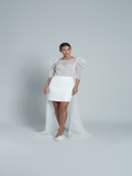 Robe Courte Avec Traine Negin - Blanc