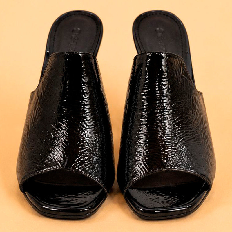 Cazabat Mules Sade - cuir - noir - Talon : 8.5 cm