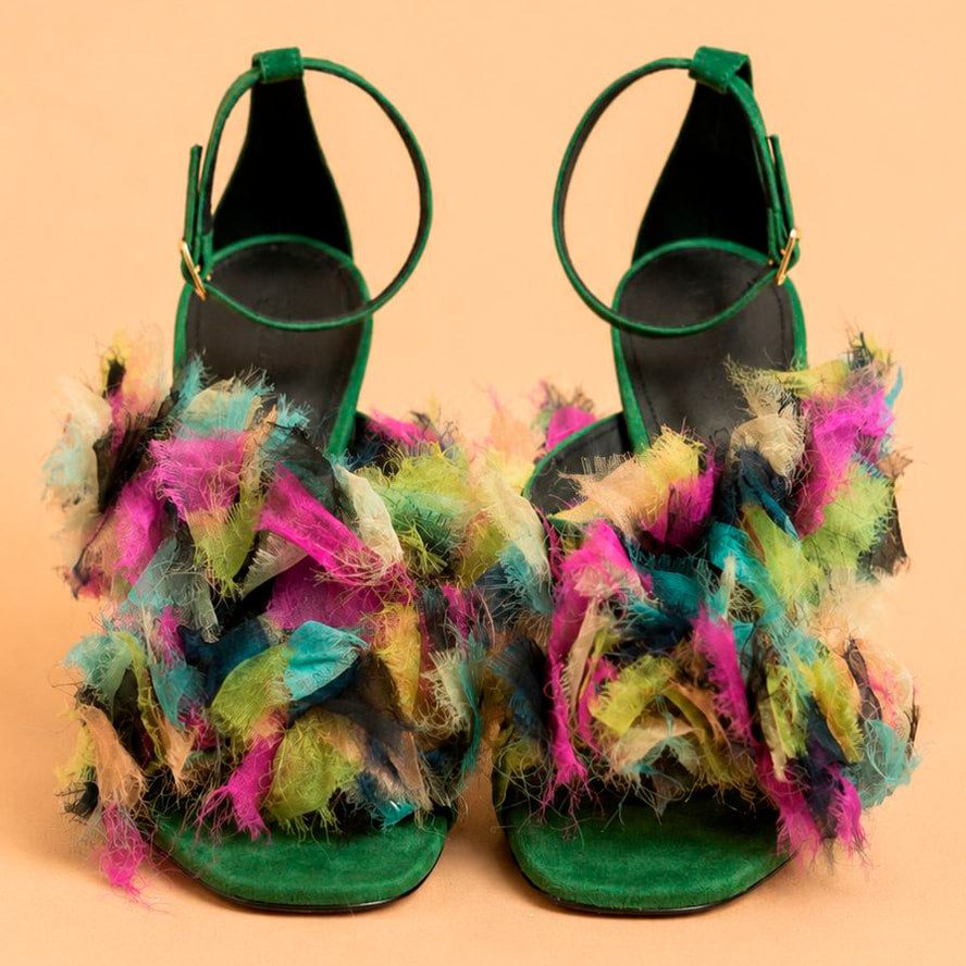 Cazabat Sandales Oluchi - cuir - vert - Talon : 10.5 cm