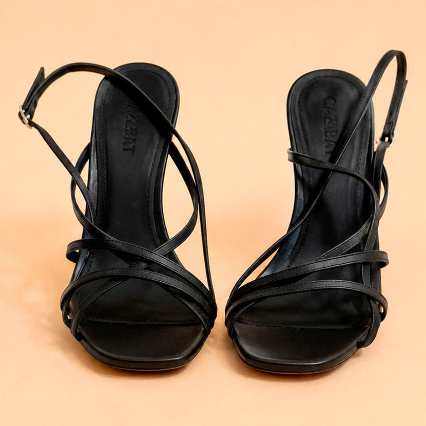 Cazabat Sandales Stella - cuir - noir - Talon : 9 cm
