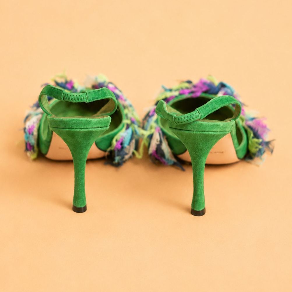 Cazabat Sandales Ella - cuir - vert - Talon : 8.5 cm