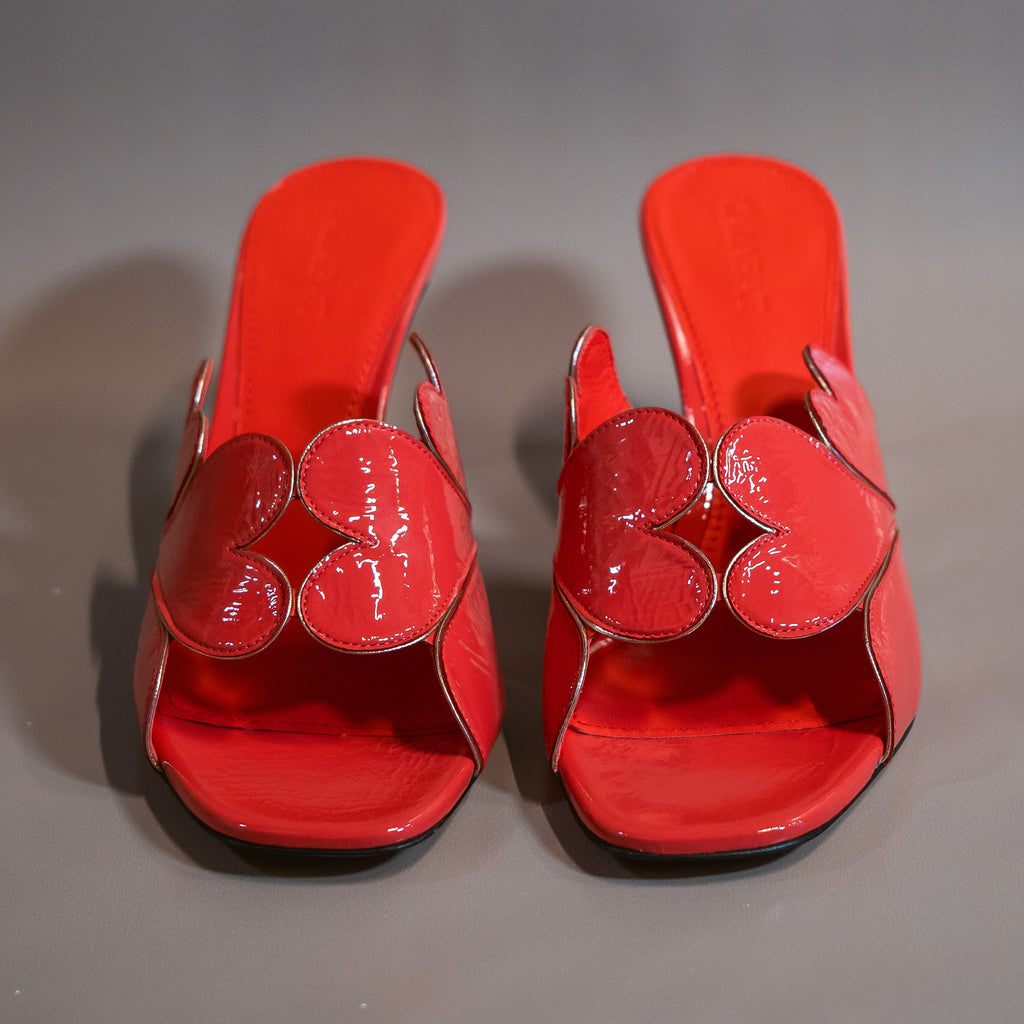 Cazabat Mules Sofia - cuir verni - corail - Talon : 5 cm