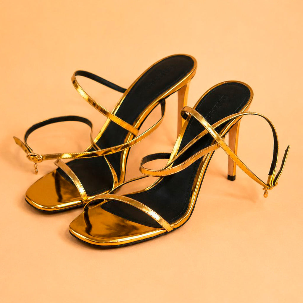 Cazabat Sandales Aria - cuir - doré - Talon : 8.5 cm