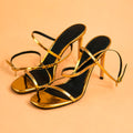 Cazabat Sandales Aria - cuir - doré - Talon : 8.5 cm