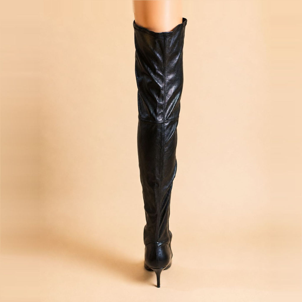 Bottes Pamela - cuir - noir - Talon : 7.5 cm