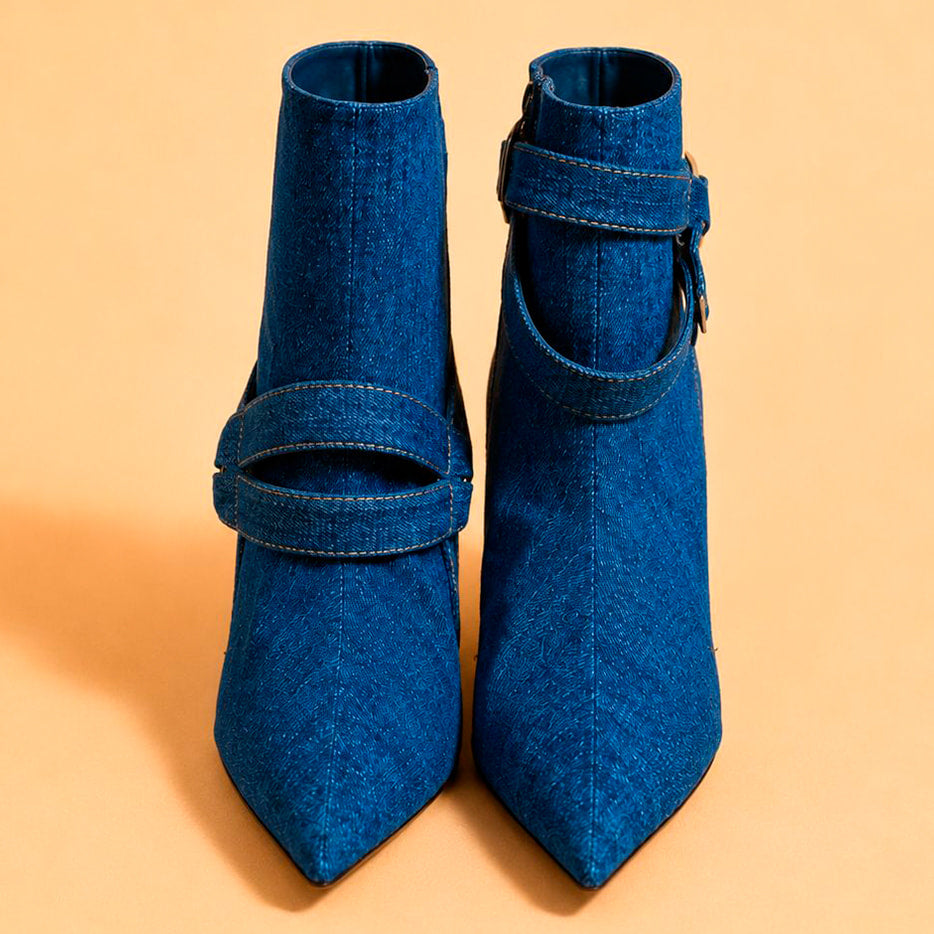 Cazabat Bottines Patty - bleu denim - Talon : 6.5 cm