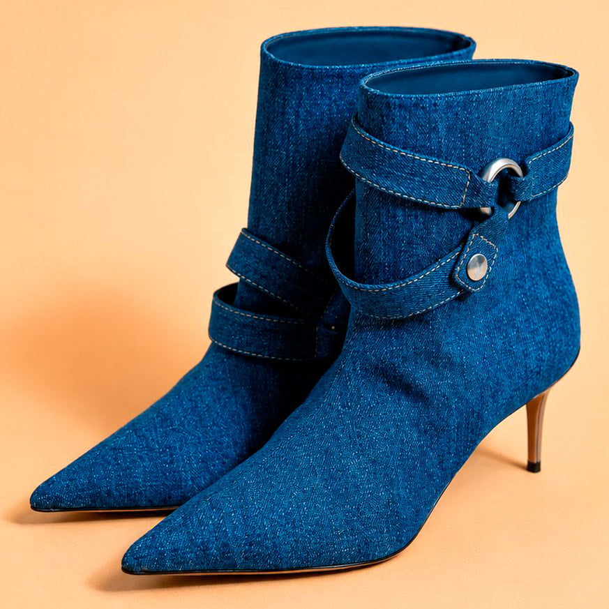 Cazabat Bottines Patty - bleu denim - Talon : 6.5 cm