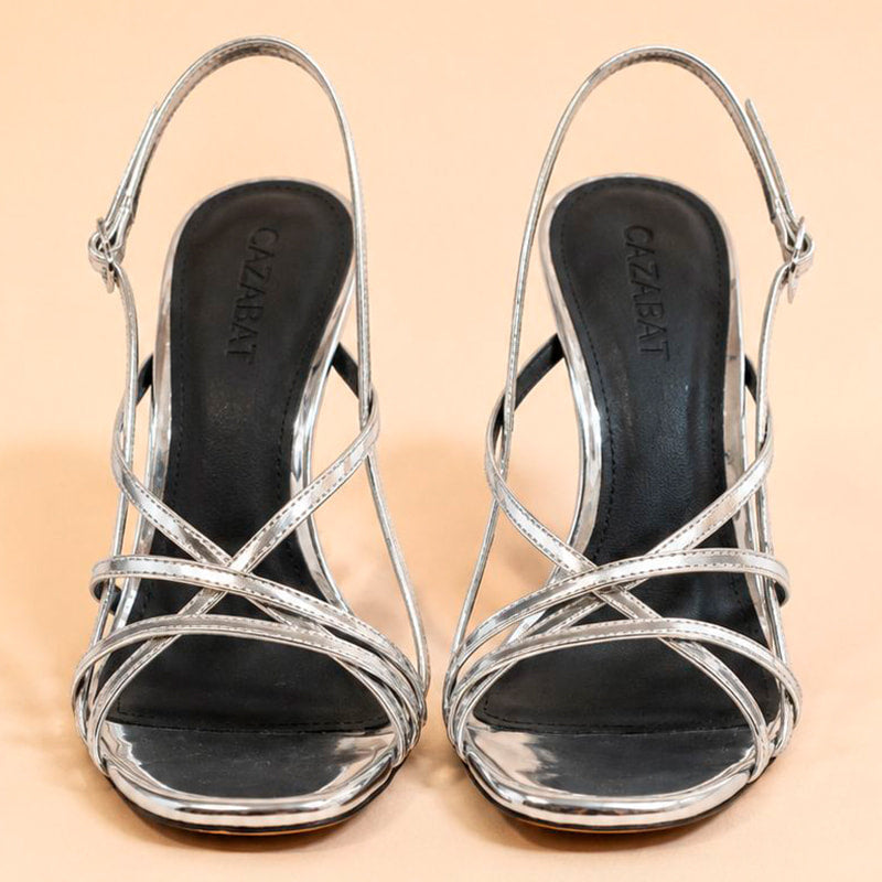 Cazabat Sandales Stella - cuir - argenté - Talon : 9 cm