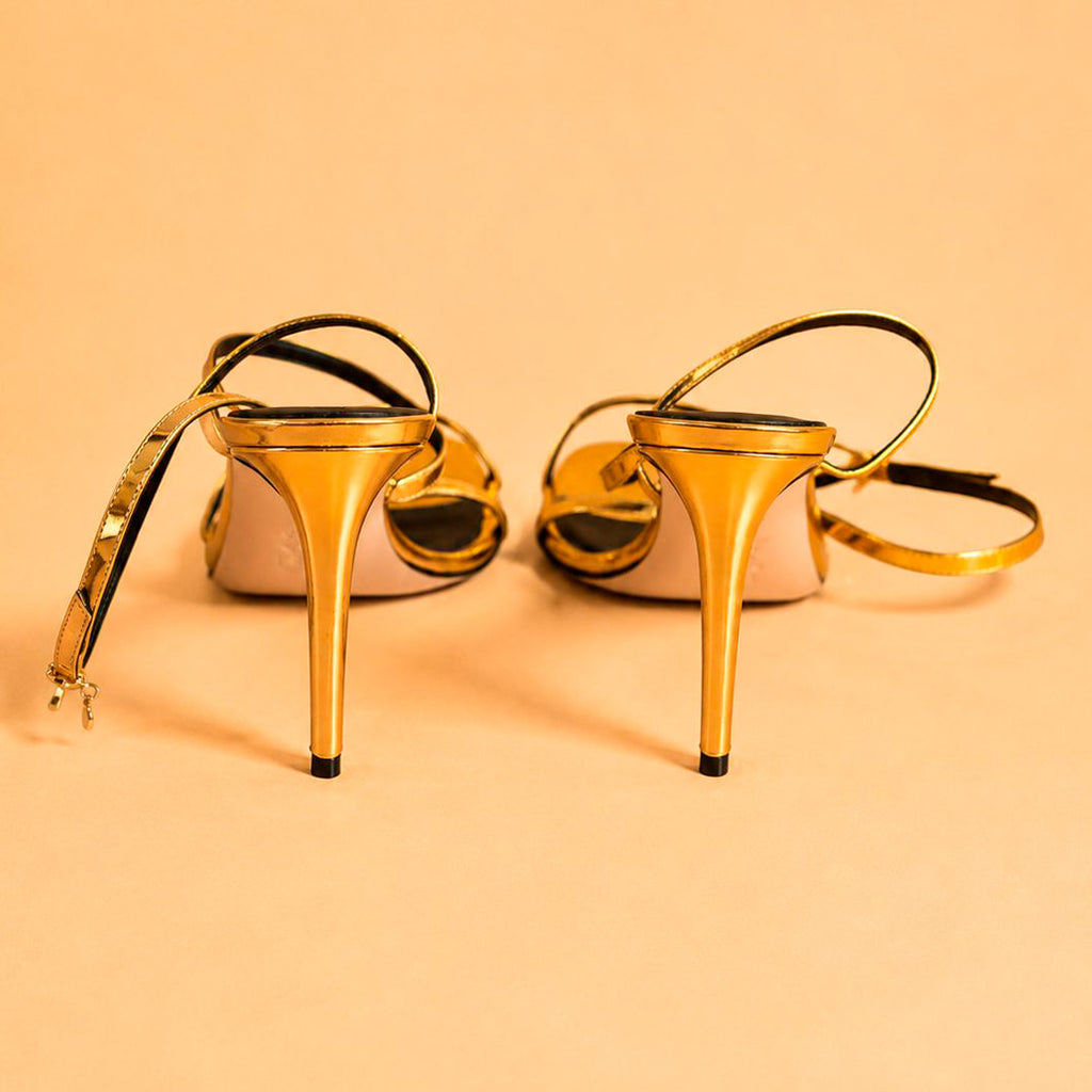Cazabat Sandales Aria - cuir - doré - Talon : 8.5 cm