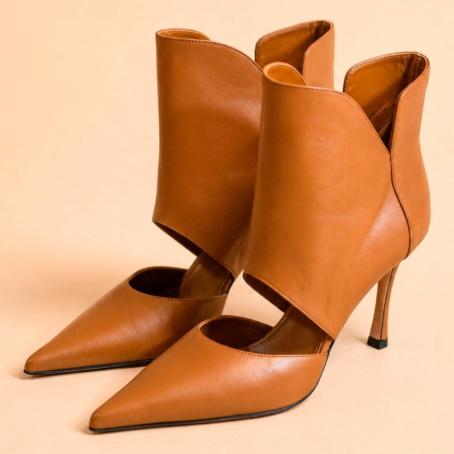 Cazabat Bottines Eva - cuir - camel - Talon : 8.5 cm