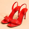 Cazabat Sandales Oriana - cuir verni - rouge - Talon : 9 cm