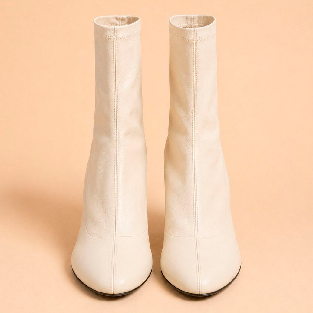 Cazabat Bottines Roma - cuir - blanc cassé - Talon : 7.5 cm