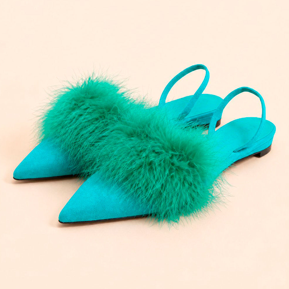 Cazabat Mules Baya - cuir - vert et bleu