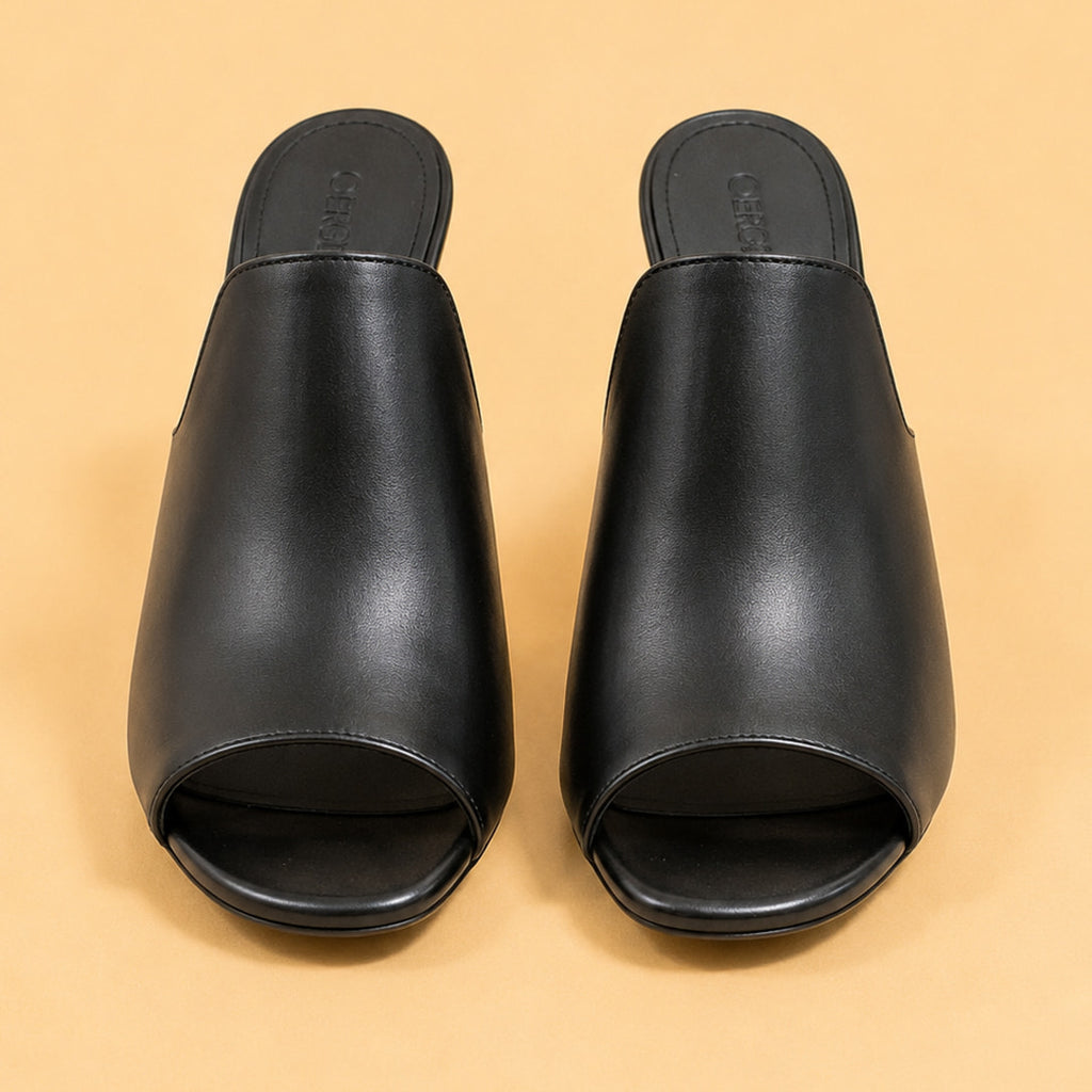 Cazabat Mules Sade - cuir - noir - Talon : 9 cm