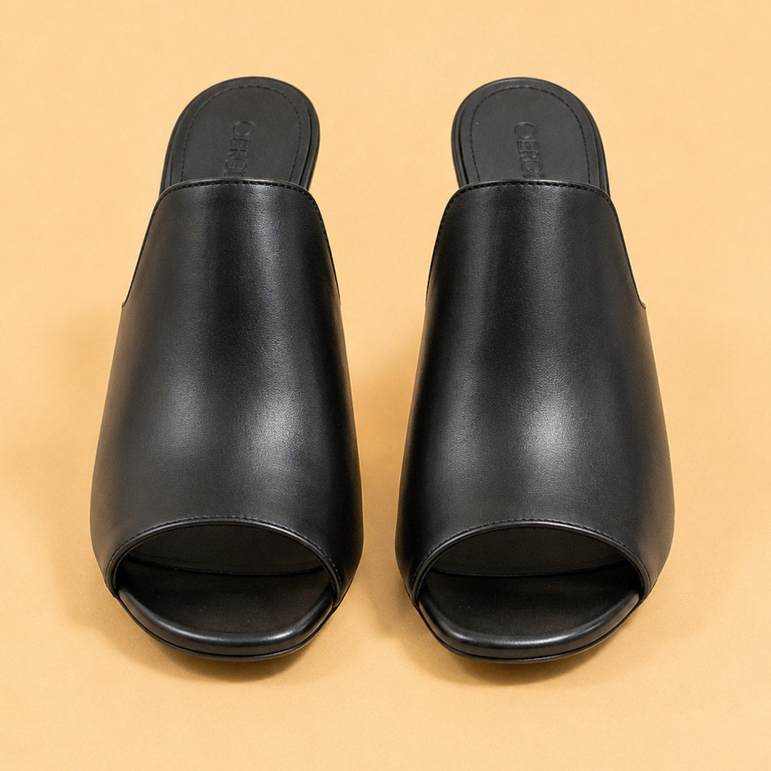 Cazabat Mules Sade - cuir - noir - Talon : 9 cm