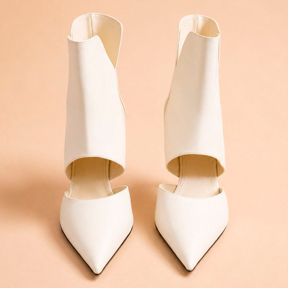 Cazabat Bottines Eva - cuir nappa - blanc cassé - Talon : 8.5 cm