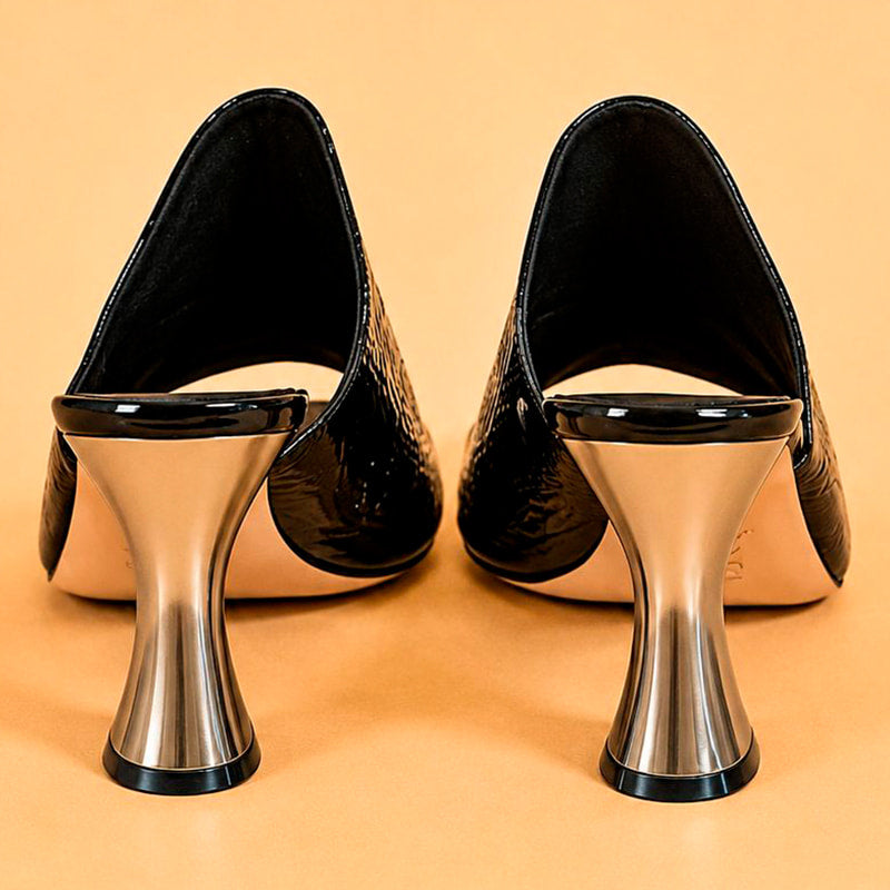 Cazabat Mules Sade - cuir - noir - Talon : 8.5 cm