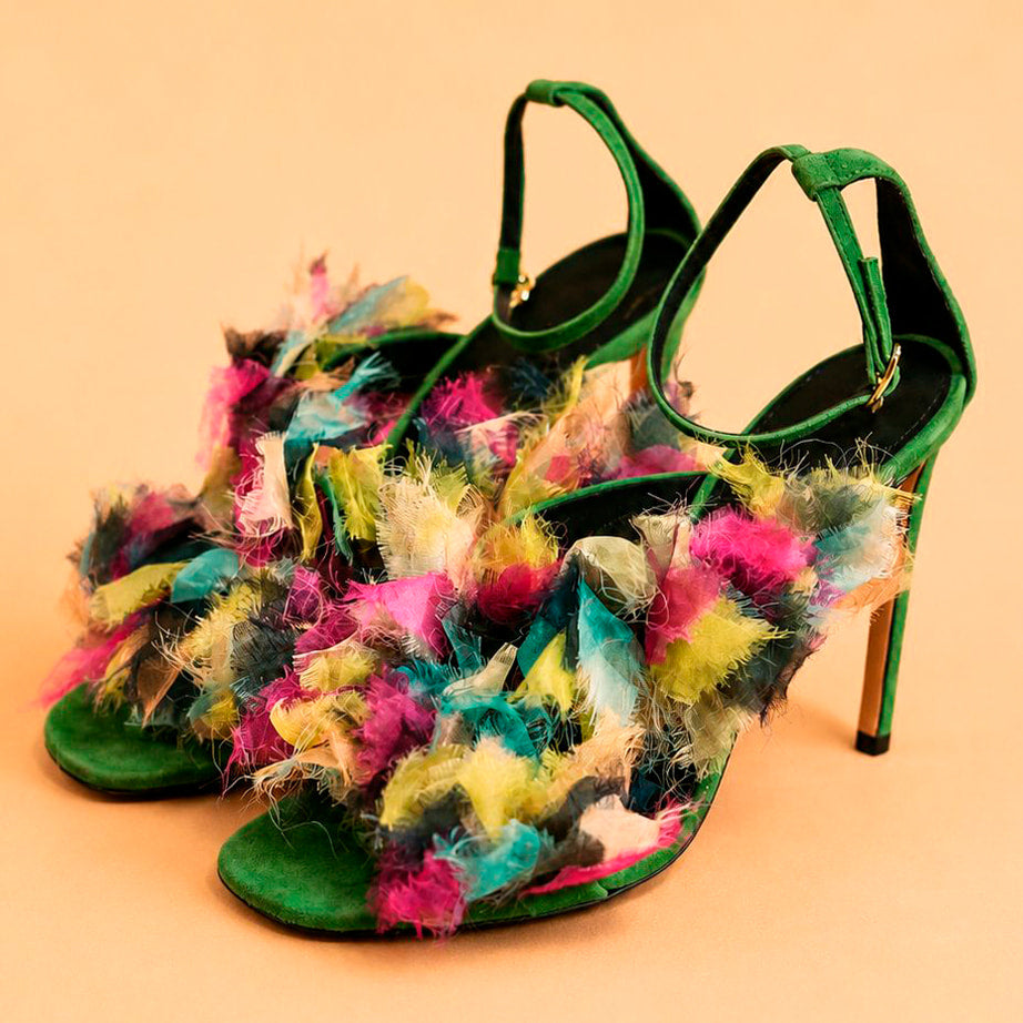 Cazabat Sandales Oluchi - cuir - vert - Talon : 10.5 cm